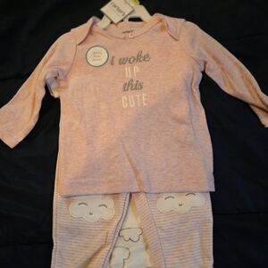 Pink Baby Outfit with Cloud Design (Girls)